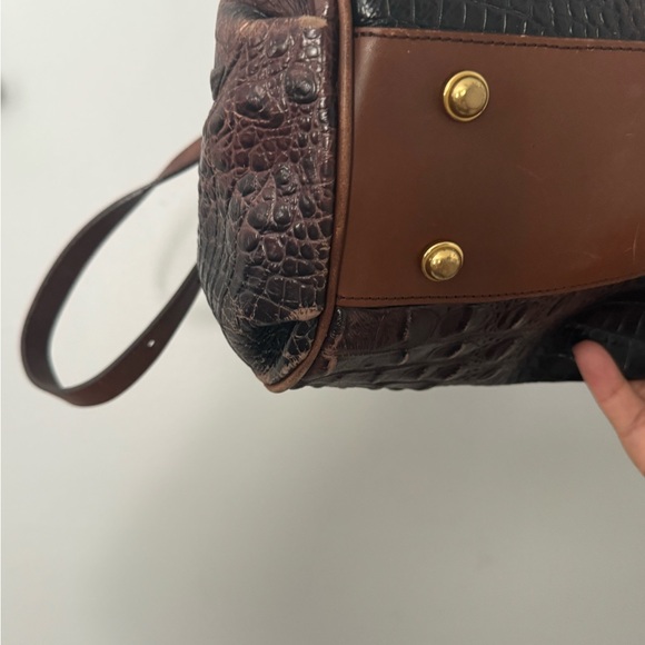 BRAHMIN ELISA HOBO SACHEL BAG CROC EMBOSSED LEATHER CHARM & TASSEL - Picture 7 of 14